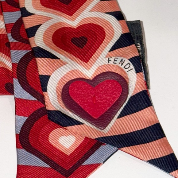 Fendi Multicolor Heart Design Scarf - Picture 6 of 7